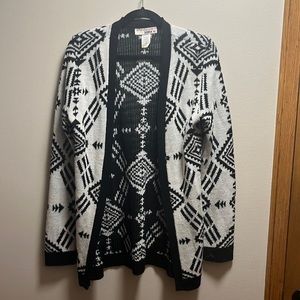 Black and white patterned cardigan
